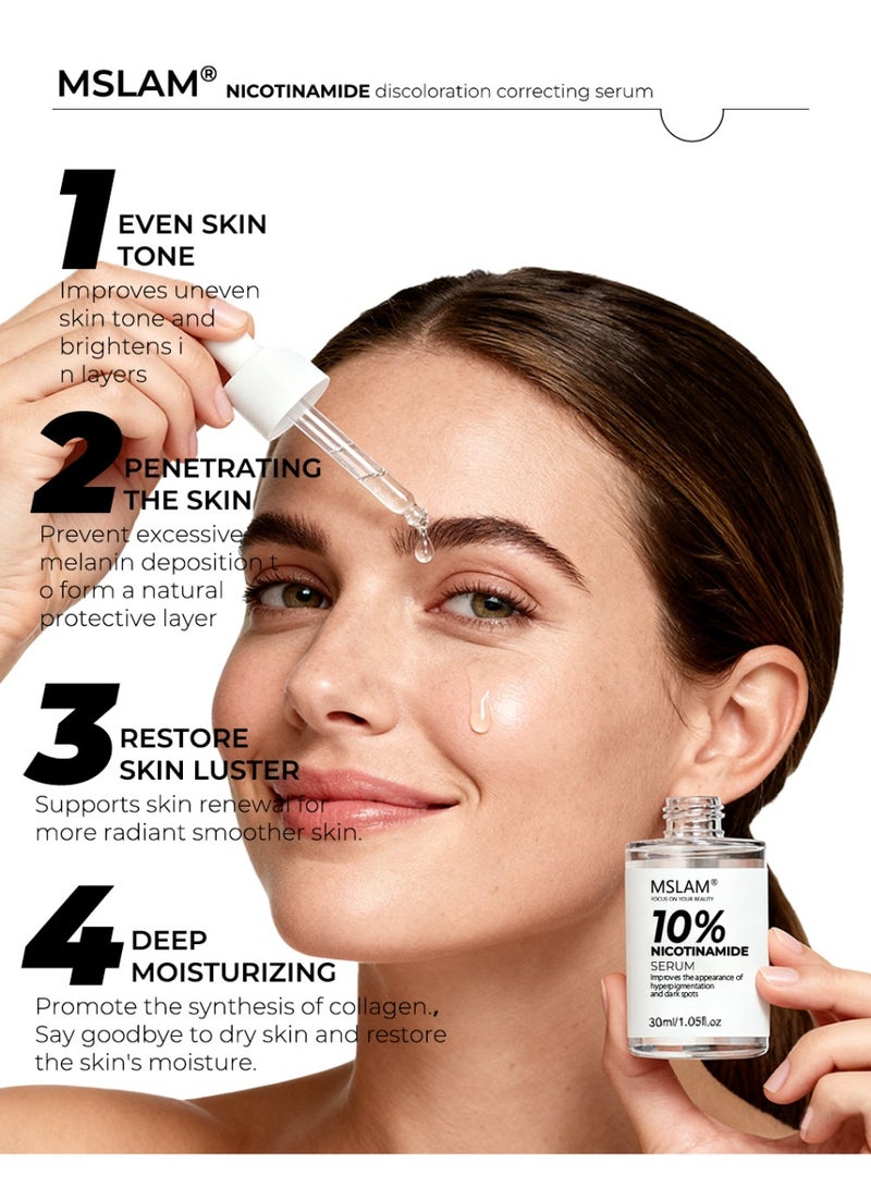 ام اس ال اي ام سيروم MSLAM بفيتامين B3 (النياسيناميد) لتفتيح البشرة وإزالة البقع الداكنة: يُفتّح لون البشرة، ويُخفّف البقع الداكنة، ويُحسّن مظهرها الباهت (30 مل) - Image 3